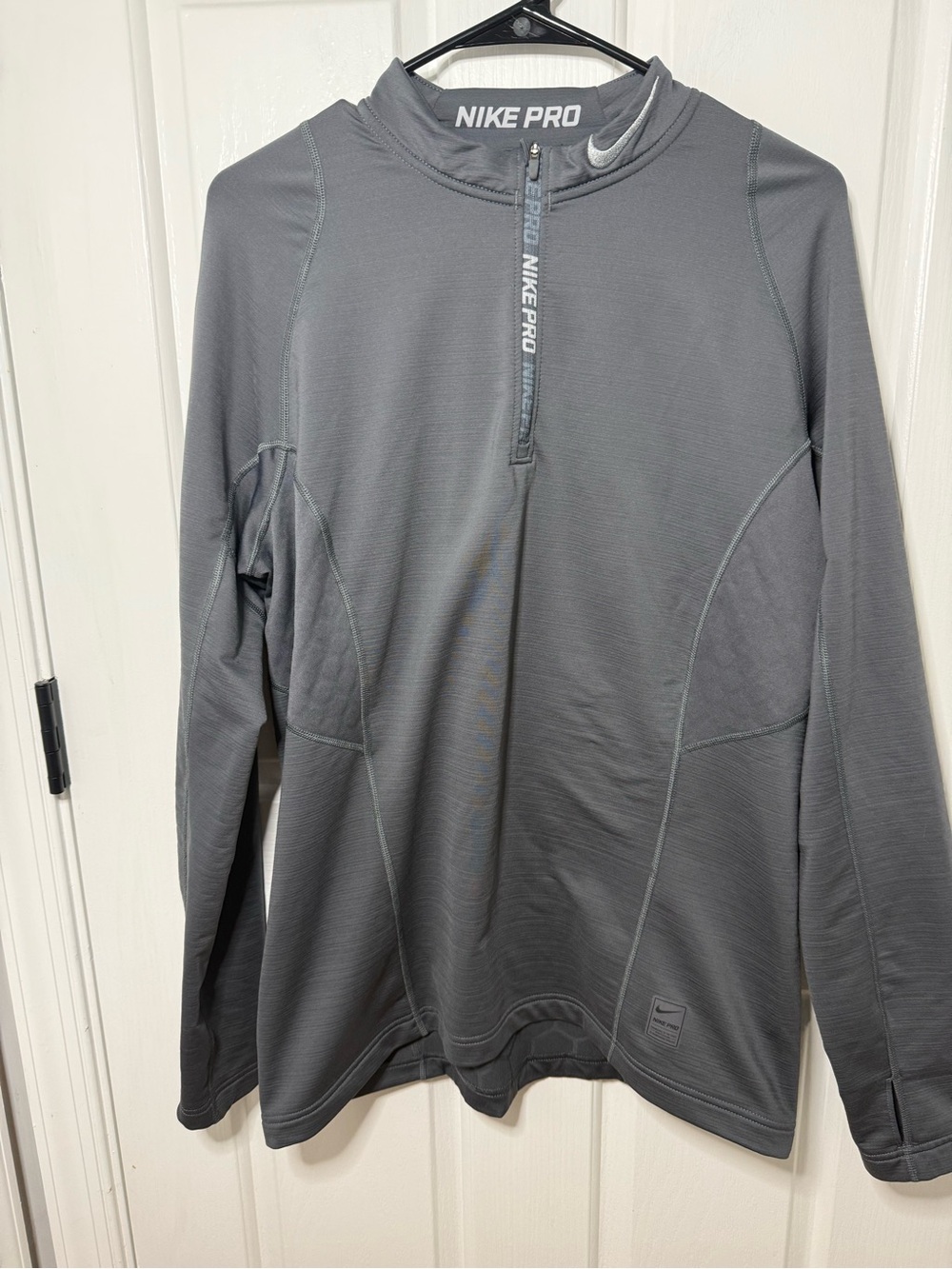Nike Pro Hyperwarm Men's Gray Half-Zip Performance Pullover